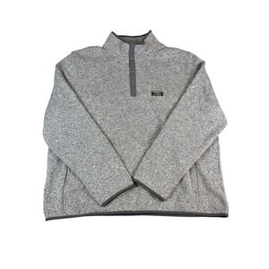 LL Bean Sweater Fleece Pullover Mens XXL Gray Snap Neck 298050 Quarter Snap